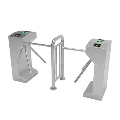 304 स्टेनलेस स्टील कमर ऊंचाई ट्राइपॉड टर्नस्टाइल गेट, 30 व्यक्ति प्रति मिनट प्रवाह के लिए मैकेनिकल ड्राइव के साथ