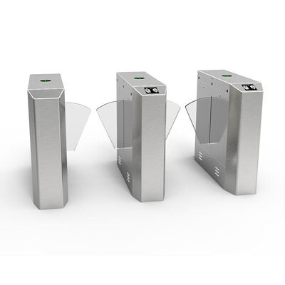 हाई स्पीड 600 मिमी पासिंग चौड़ाई फ्लैप बैरियर गेट 30 लोग/मिनट थ्रूपुट और 304 स्टेनलेस स्टील निर्माण के साथ