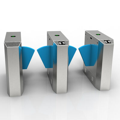 कमर ऊँचाई वाला टर्नस्टाइल जिसमें साफ़ ऐक्रेलिक फ्लैप और 30 व्यक्ति/मिनट थ्रूपुट IP54 सुरक्षा स्तर है