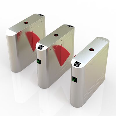 304 स्टेनलेस स्टील 550 मिमी चौड़ाई 40W डीसी मोटर पैदल यात्री फ्लैप बाधा प्रवेश नियंत्रण के लिए गेट