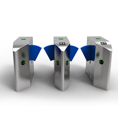 304 या 316 स्टेनलेस स्टील एंटी-टेलगेटिंग फ़ंक्शन और DC24V मोटर के साथ स्वचालित टर्नस्टाइल फ्लैप बैरियर गेट