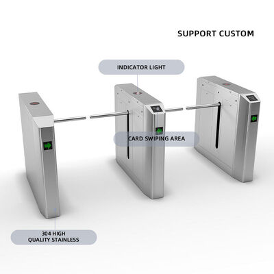 IP55 RFID सुरक्षा गेट एक्सेस कंट्रोल डबल मोटर ब्रिज ड्रॉप आर्म टर्नस्टाइल: