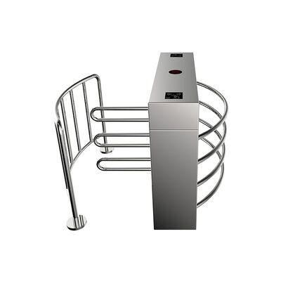 भारी शुल्क तंत्र और 25 से 30 व्यक्ति/मिनट प्रवाह दर के साथ अर्ध स्वचालित 304 स्टेनलेस स्टील आधा ऊंचाई टर्नस्टाइल