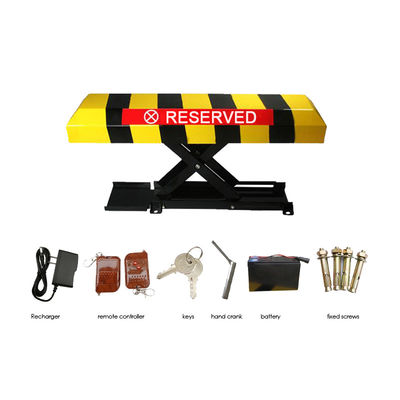 DC12V मोटर स्वचालित पार्किंग लॉक जिसमें 305mm की लिफ्टिंग ऊंचाई और रिचार्जेबल लीड एसिड बैटरी है