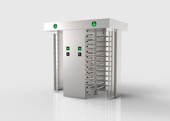 एक्सेस कंट्रोल के लिए डबल लेन और ऑटोमैटिक रीसेट फंक्शन के साथ 304 स्टेनलेस स्टील फुल हाइट टर्नस्टाइल