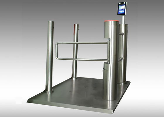 SS304 फ्रेम ब्रशलेस मोटर स्विंग बैरियर गेट चेहरे की पहचान और तापमान माप के साथ