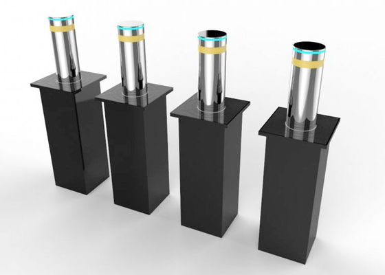 SS304 8k मिरर सरफेस हाइड्रोलिक राइजिंग बोलार्ड, 80 टन भार वहन क्षमता के साथ